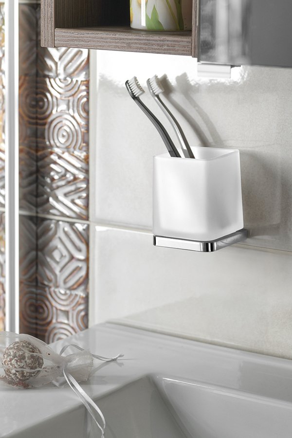 OLYMP sklenka, mléčné sklo, chrom 1321-77