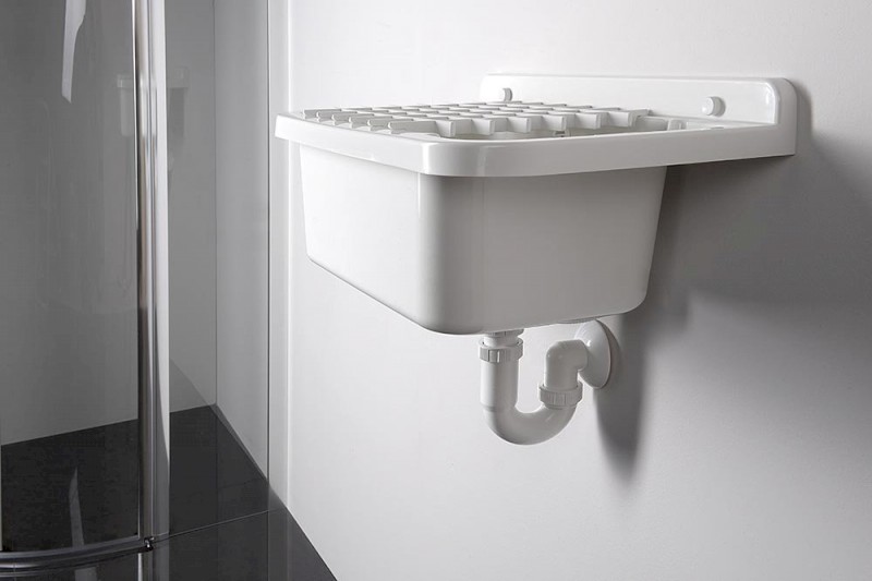 Závěsná výlevka s odkládací plochou 50x34cm, plast, bílá PI5050