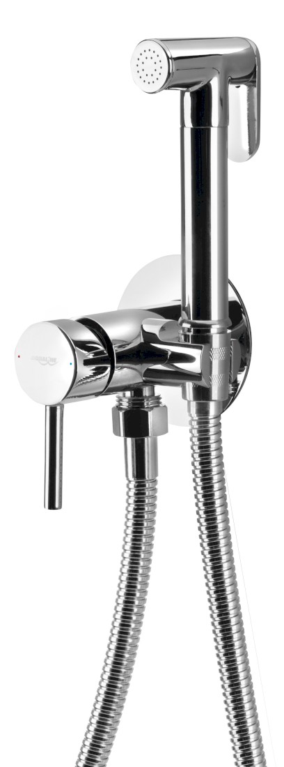 Podomítková bidetová baterie se Stop sprškou, hadice 1,2m, kulatá, chrom SK302