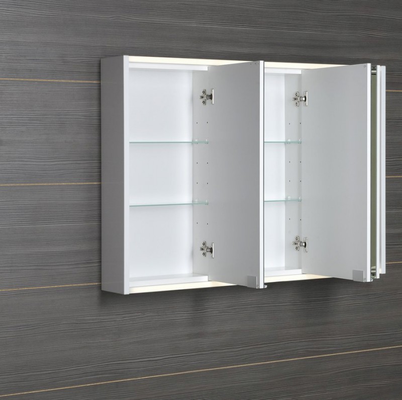 BATU galerka 100x71x15cm, 2x LED osvětlení, bílá lesk 1141130