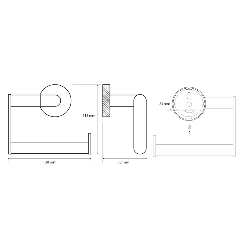 LARISSA držák toaletního papíru, černá/měď mat WS017BC