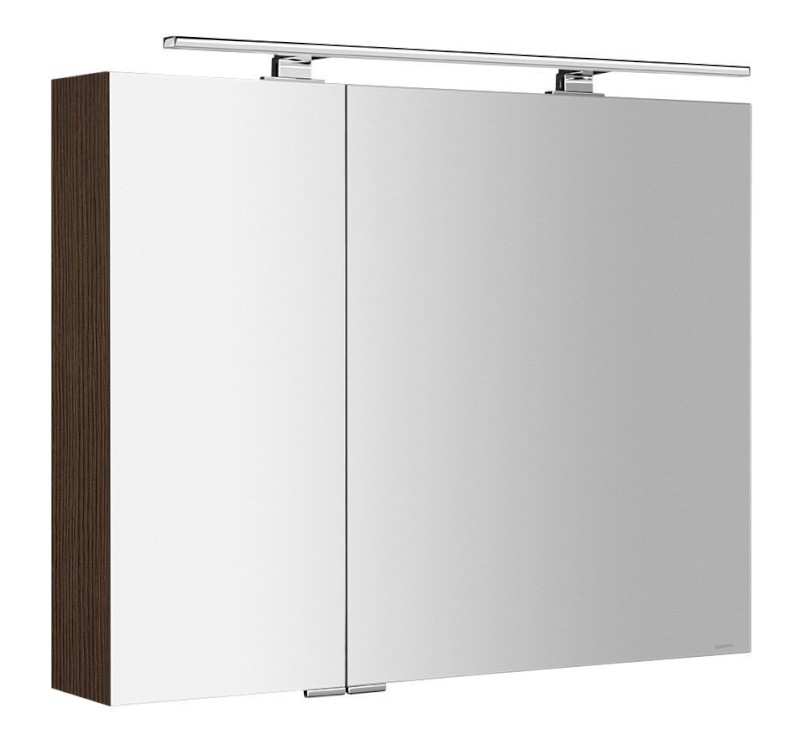 MIRRÓ galerka s LED osvětlením, 90x70x16cm, borovice rustik MC090-0016