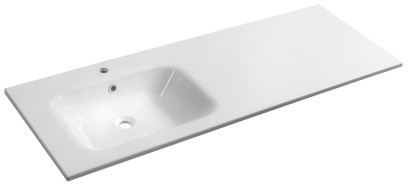 ARECA umyvadlo, litý mramor, 141x51,5cm, levé, bílá AC141L