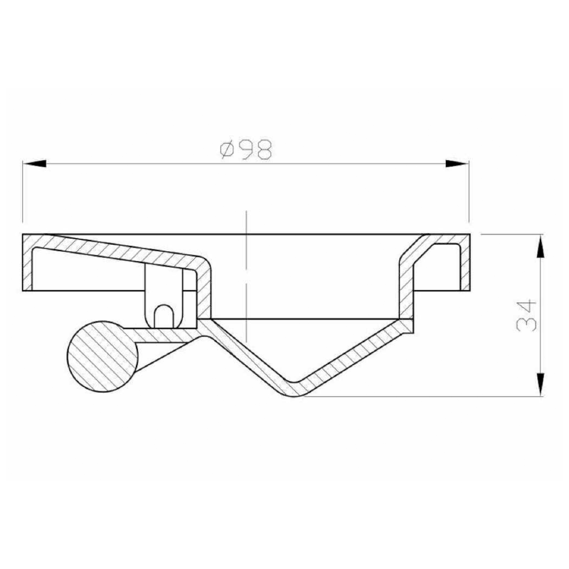 Gravitační klapka pro podlahové vpusti 183.031.0