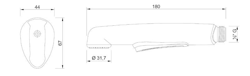 DELUXE bidetová sprška s držákem, ABS/chrom 12327205017