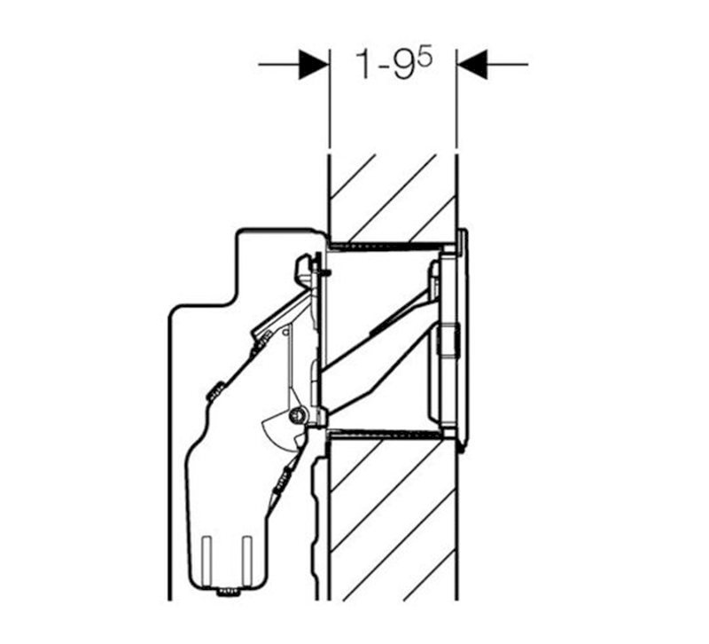 GEBERIT souprava s otvorem pro vhazování tablet, pro splach. nádržky Sigma 12cm 115.610.00.1