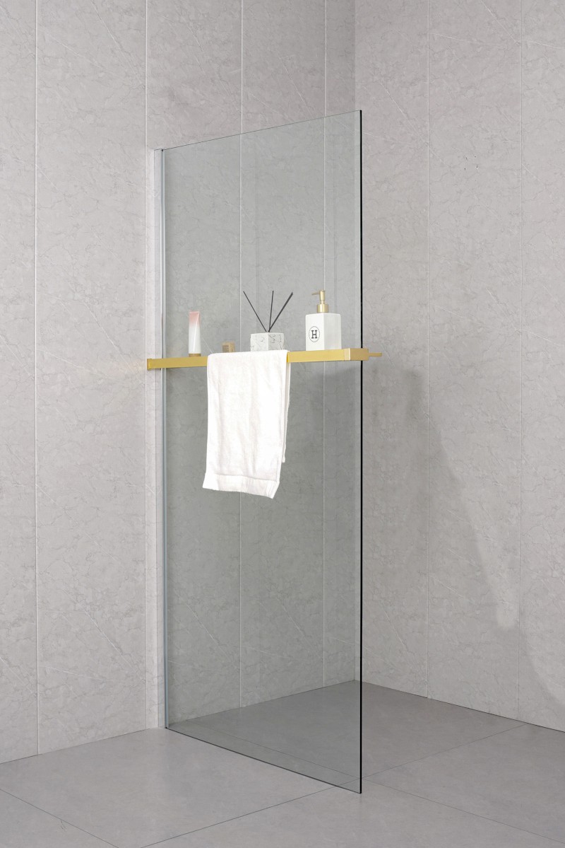 Police zkracovatelná na Walk-in zástěnu 60-140cm, zlato mat EG1446