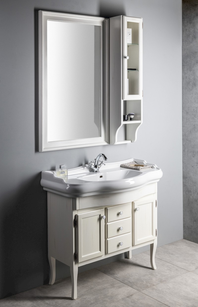 RETRO skříňka k zrcadlu 25x115x20cm, pravá, starobílá 1688