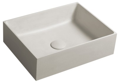 FORMIGO betonové umyvadlo na desku, 47,5x36,5cm, písková mat FG114