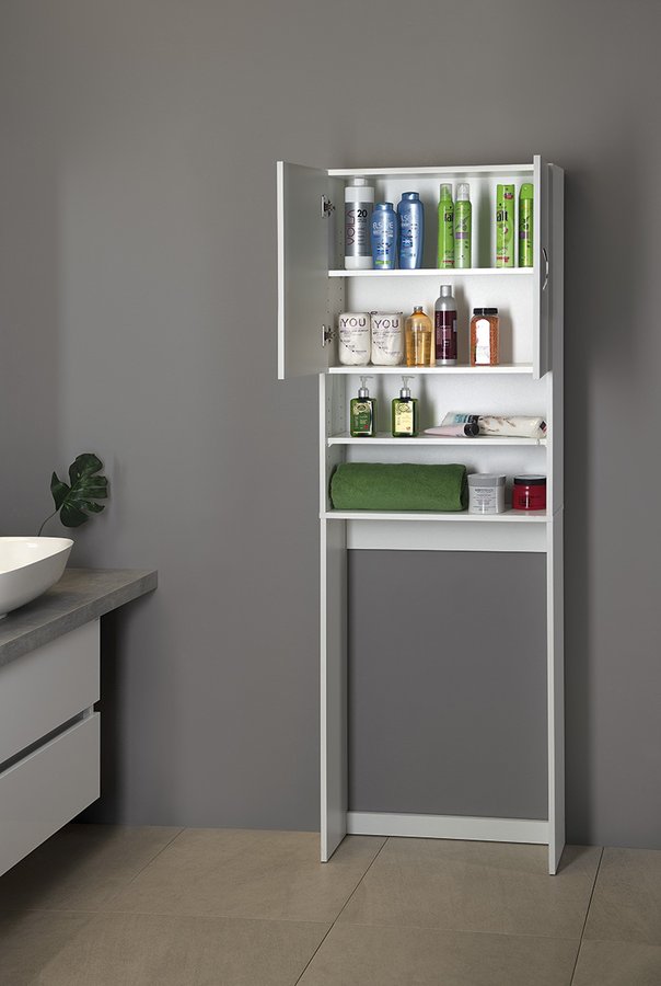 SIMPLEX ECO skříňka za pračku 63x25x190cm, bílá SIME715