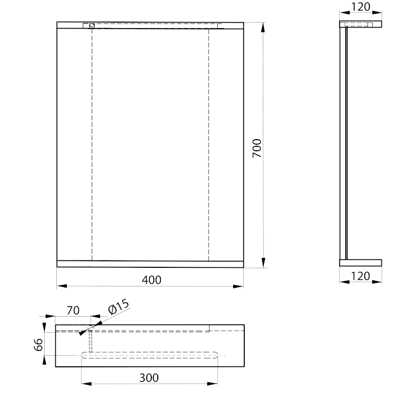 KORIN STRIP zrcadlo s LED osvětlením 40x70x12cm KO345S