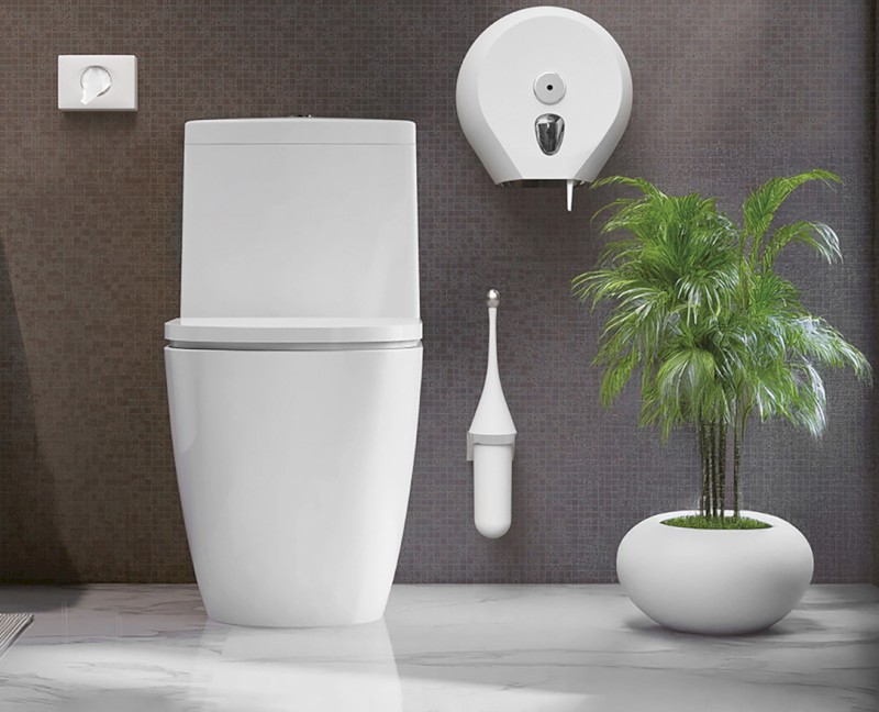 ECOLORED WC štětka závěsná, ABS, Soft Touch, bílá A65801AW