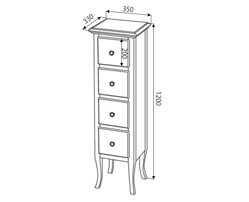RETRO skříňka 35x119x33cm, starobílá 1694