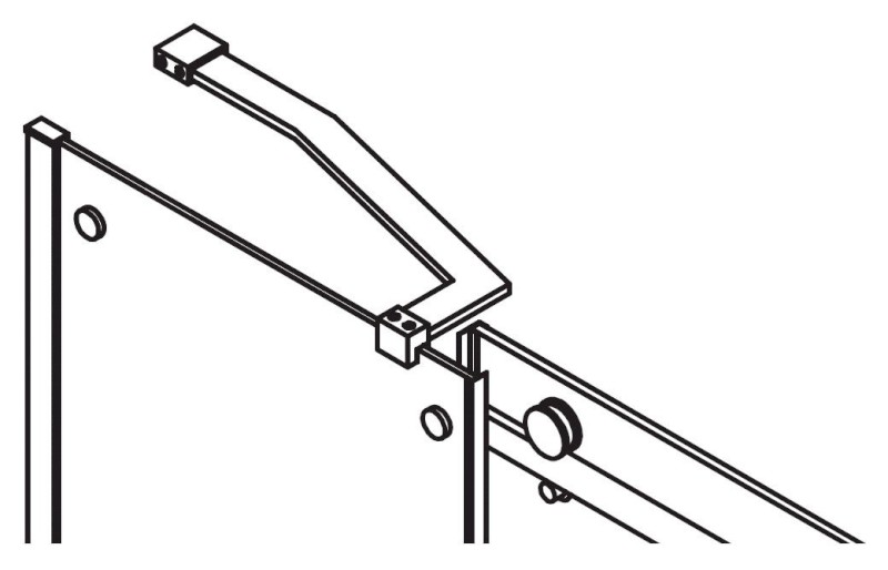 DRAGON vzpěra k zástěnám 300x150mm, chrom GDV300