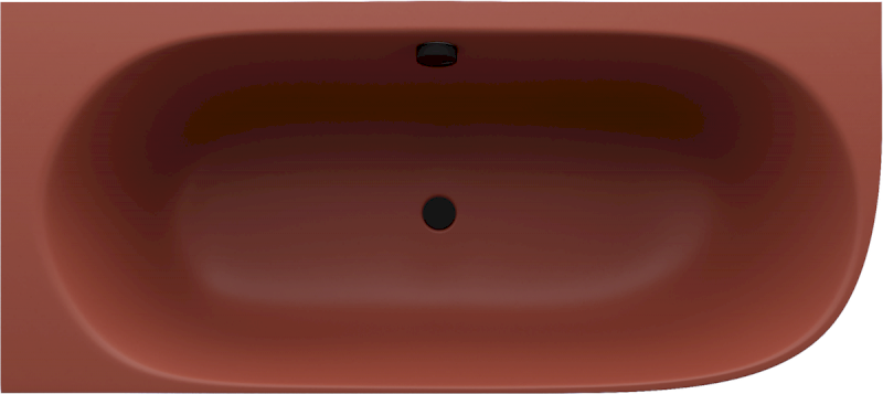 SUSSI L rohová stojící vana litý mramor 160x70x49,5cm, hnědá mat 90191L.71