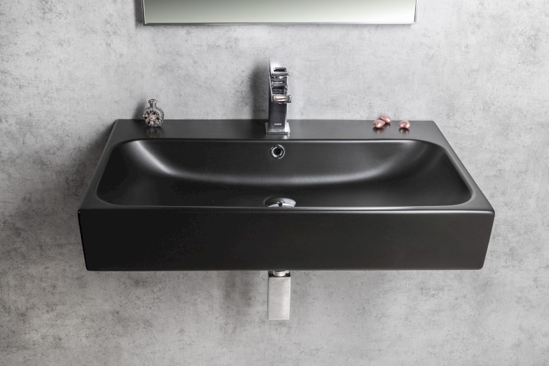 TORIDI keramické umyvadlo 76x46,5cm, černá mat TU0226B