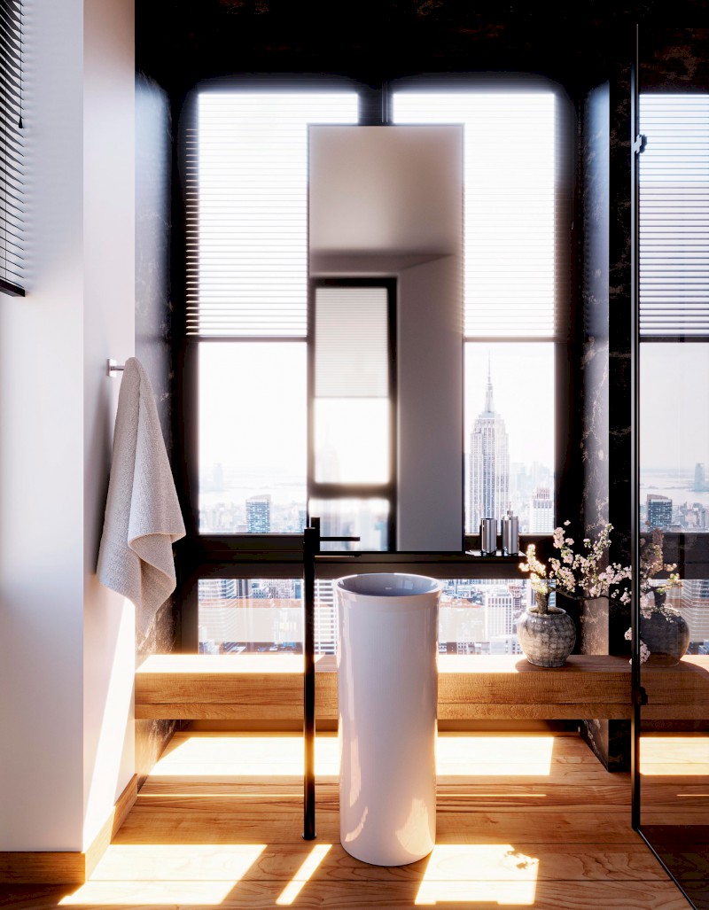 THE NEW YORKER keramické umyvadlo volně stojící, 40x89x40cm, bílá 564601