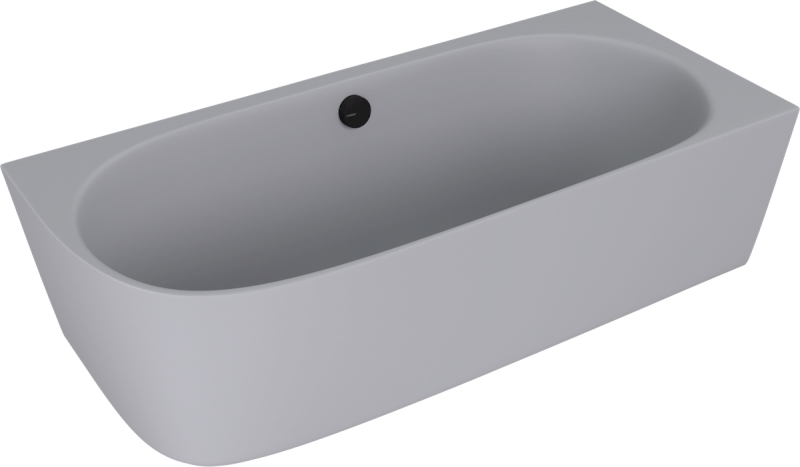 SUSSI R rohová stojící vana litý mramor 160x70x49,5cm, šedá mat 90191R.31