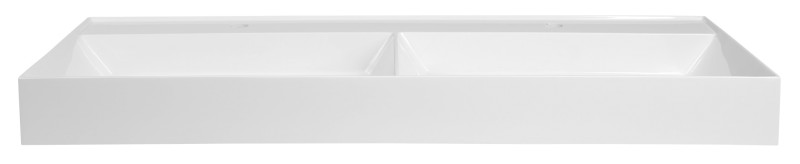 GODIVA dvojumyvadlo, litý mramor, 119x44cm, bílá GU119