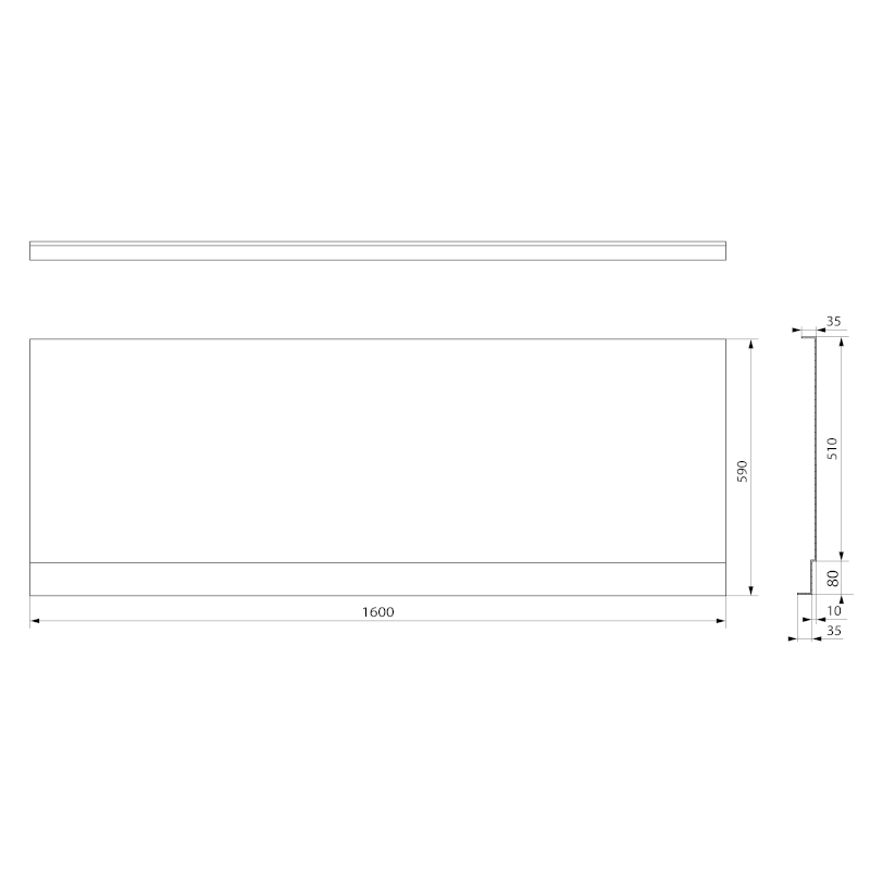 PLAIN NIKA panel 160x59cm, černá mat 72505.21