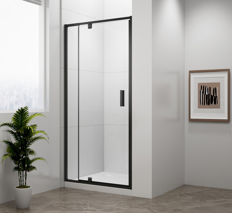 EASY BLACK sprchové dveře otočné 880-1020mm, čiré sklo EL1715B