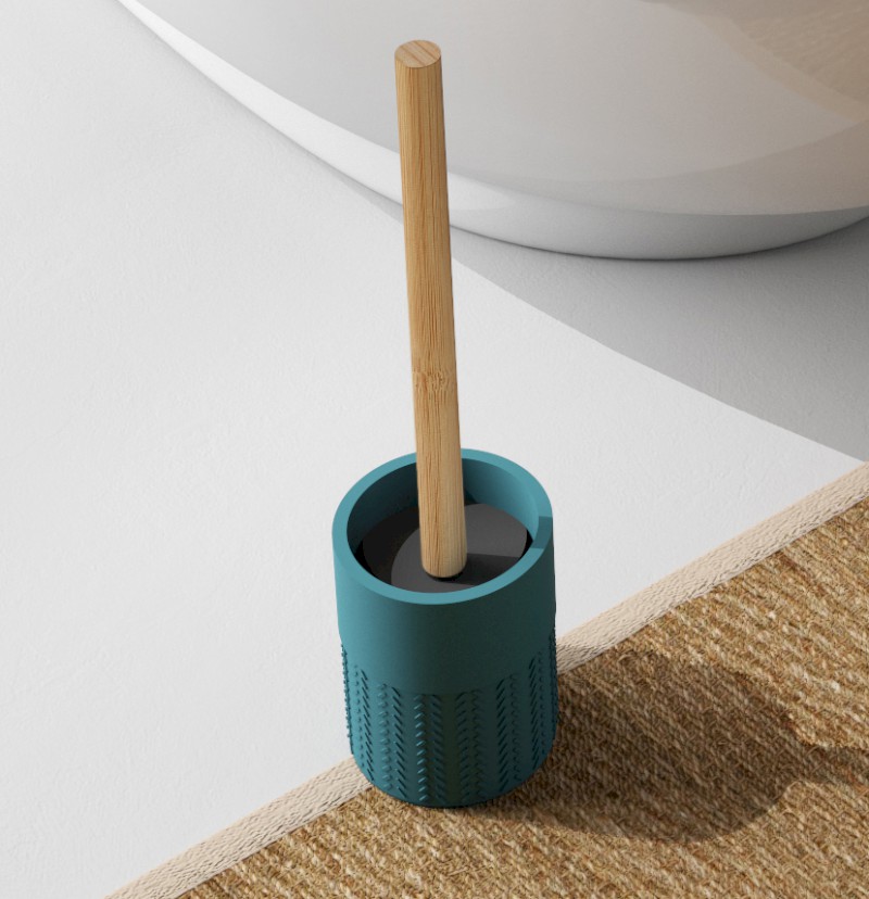 THEA WC štětka na postavení, zelená/bambus TH3347