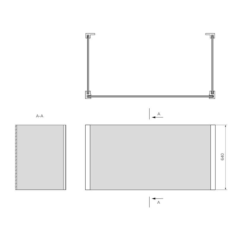 UNIVERSAL U panel 120x180x120x64cm 35376