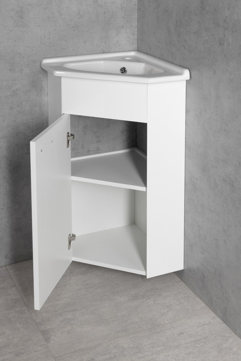ZOJA umyvadlová skříňka rohová 40,5x74x40,5cm, bílá 50345