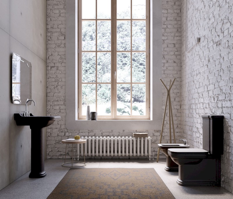WALDORF universální keramický sloup k umyvadlům 60, 80cm, černá mat 417031