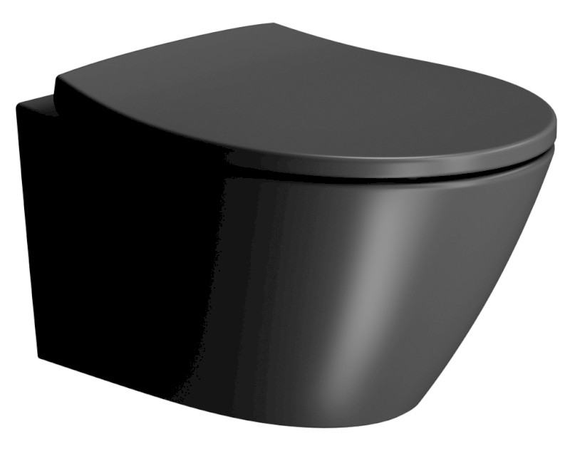 MODO závěsná WC mísa, Swirlflush, 37x52cm, černá dual-mat 981626