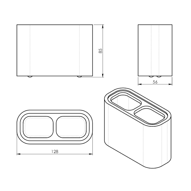 NINFEA sklenka na postavení, bílá/bambus 139802