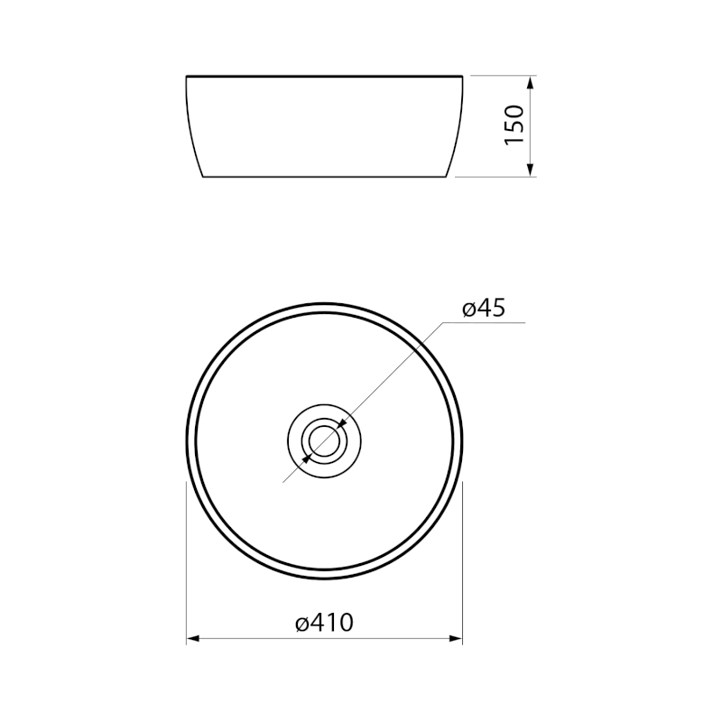 PRIORI keramické umyvadlo na desku, Ø 41 cm, modré květy PI038