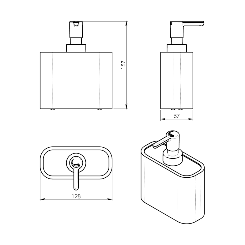 NINFEA dávkovač mýdla na postavení, bílá/bambus 138002