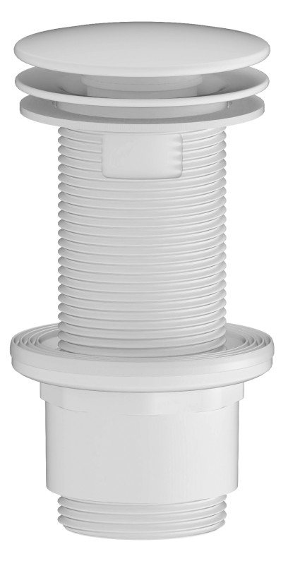 Umyvadlová výpust 5/4“, neuzavíratelná, velká zátka, 10-80mm, ABS/bílá mat CV1232WM