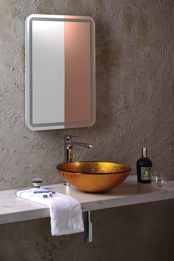 AGO skleněné umyvadlo na desku Ø 42cm, zlatě oranžová 2501-19
