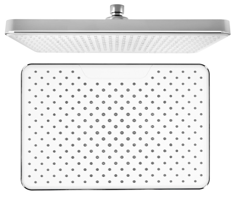 Hlavová sprcha, 205x305mm, silikon trysky, ABS/chrom/bílá SK152