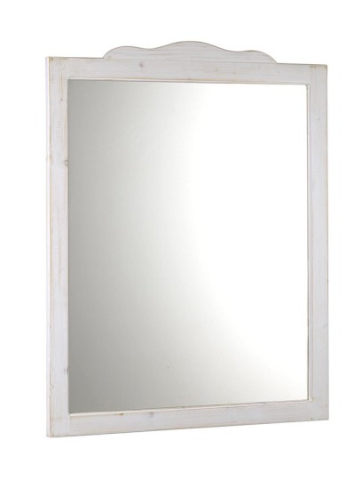 RETRO zrcadlo v dřevěném rámu 89x115cm, starobílá 1687