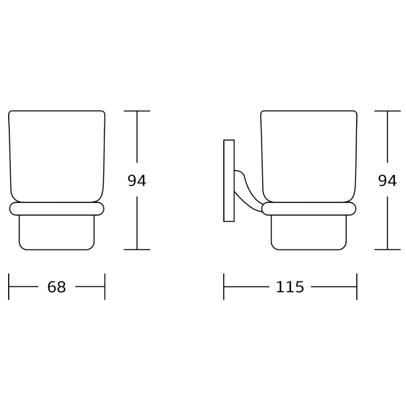 RUMBA sklenka, mléčné sklo, chrom RB104