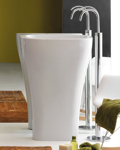 AQUATECH keramické umyvadlo volně stojící, 60x85x40cm, bílá 374201