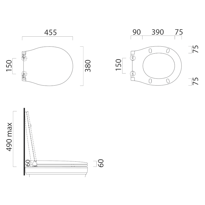 CLASSIC WC sedátko, Soft Close, ořech/bronz MS87NBC
