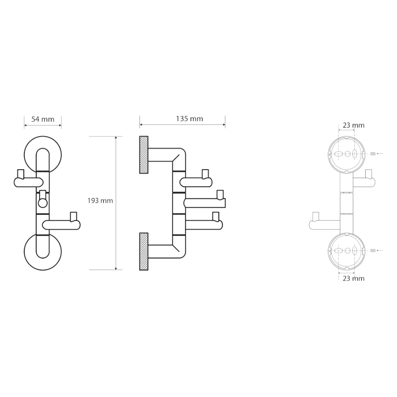 LARISSA trojháček otočný, černá/zlato mat WS063BG