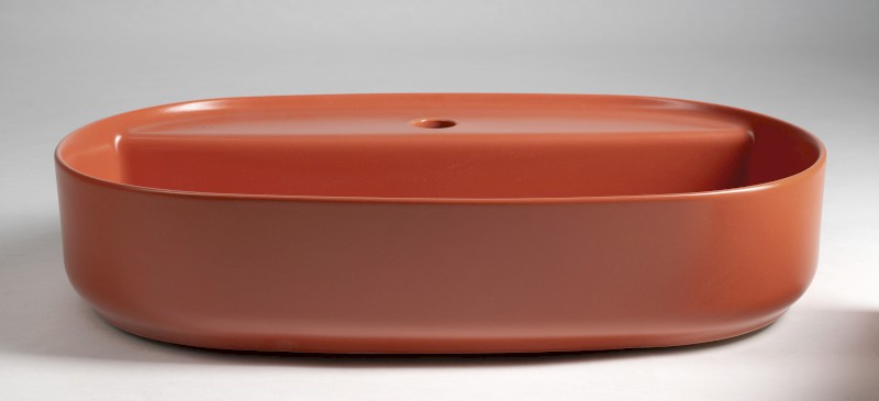 INFINITY OVAL keramické umyvadlo na desku, 60x40cm, terracotta 10NF65060-2U