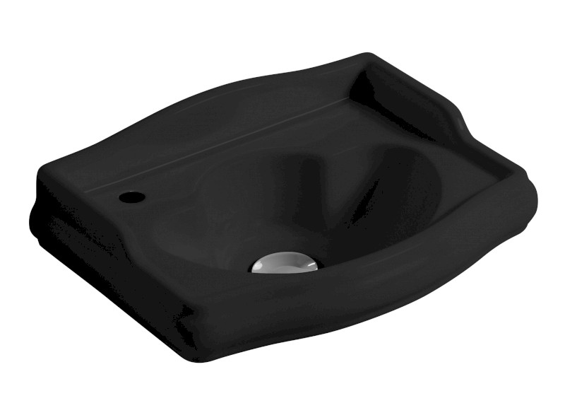 RETRO keramické umývátko 41x30cm, otvor pro baterii vlevo, černá mat 103331SX