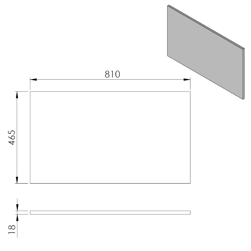 Deska DTDL 81x1,8x46,5cm, dub cuneo CR081-2525