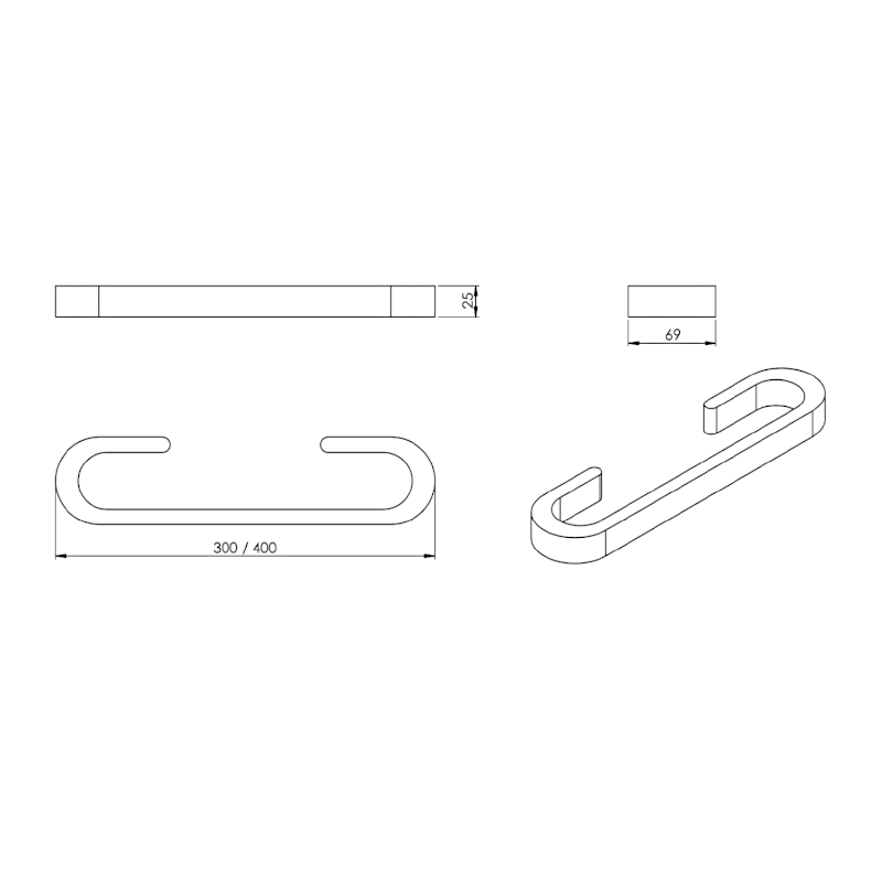 HIMALAYA držák ručníků 400mm, bambus HY2140