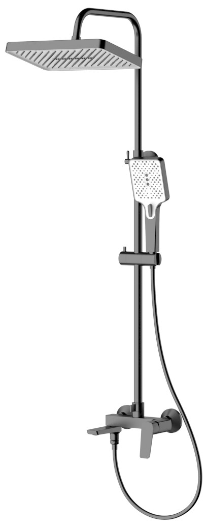 FLERY sprchový sloup s pákovou baterií, otočné ramínko, gun metal FY690GM