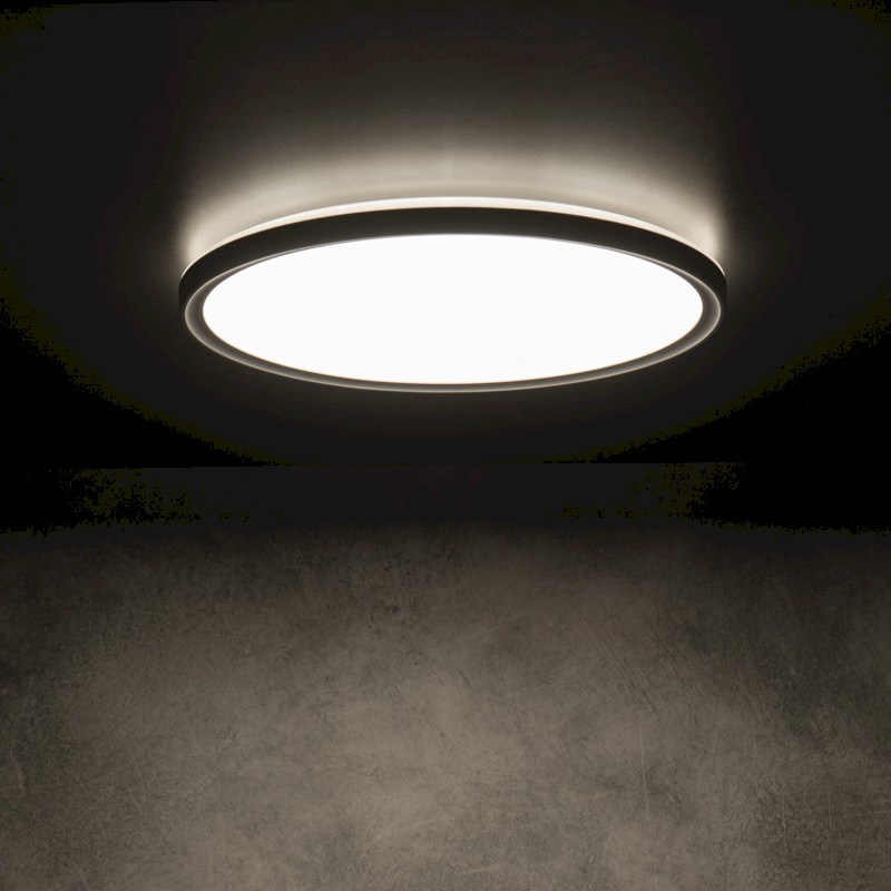 AZPO stropní LED svítidlo, ø 290mm, 18,5W, 3000/4000/6000K, IP54, černá mat 31515