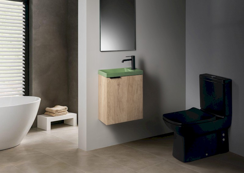 AGOS betonové umývátko 40x22cm, levé/pravé, zelená pololesk AS40023