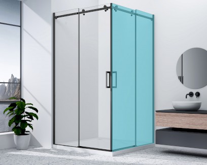 DRAGON BLACK sprchové posuvné dveře rohový vstup 900mm, čiré sklo GD4290B