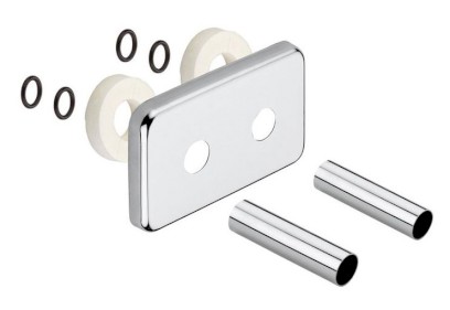 Krycí rozeta obdélníková k připojovací sadě TWIN, chrom CP7035